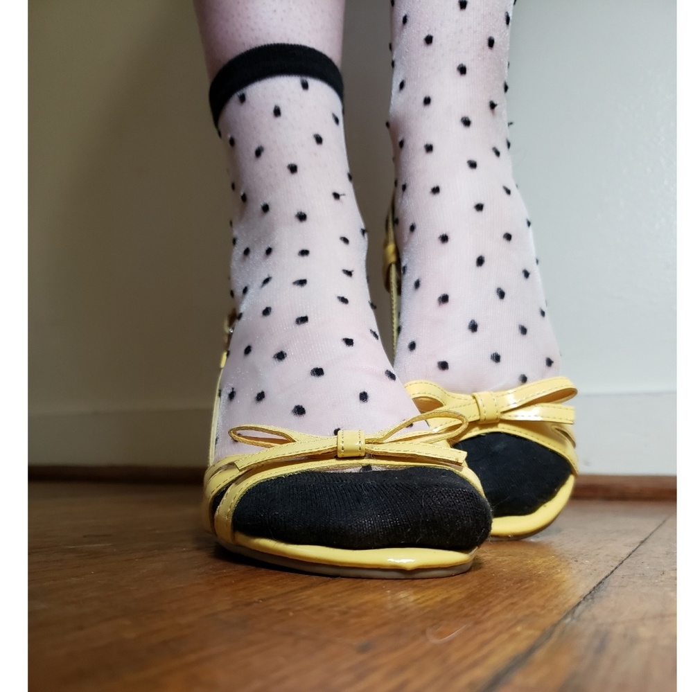 Cute short yellow heels